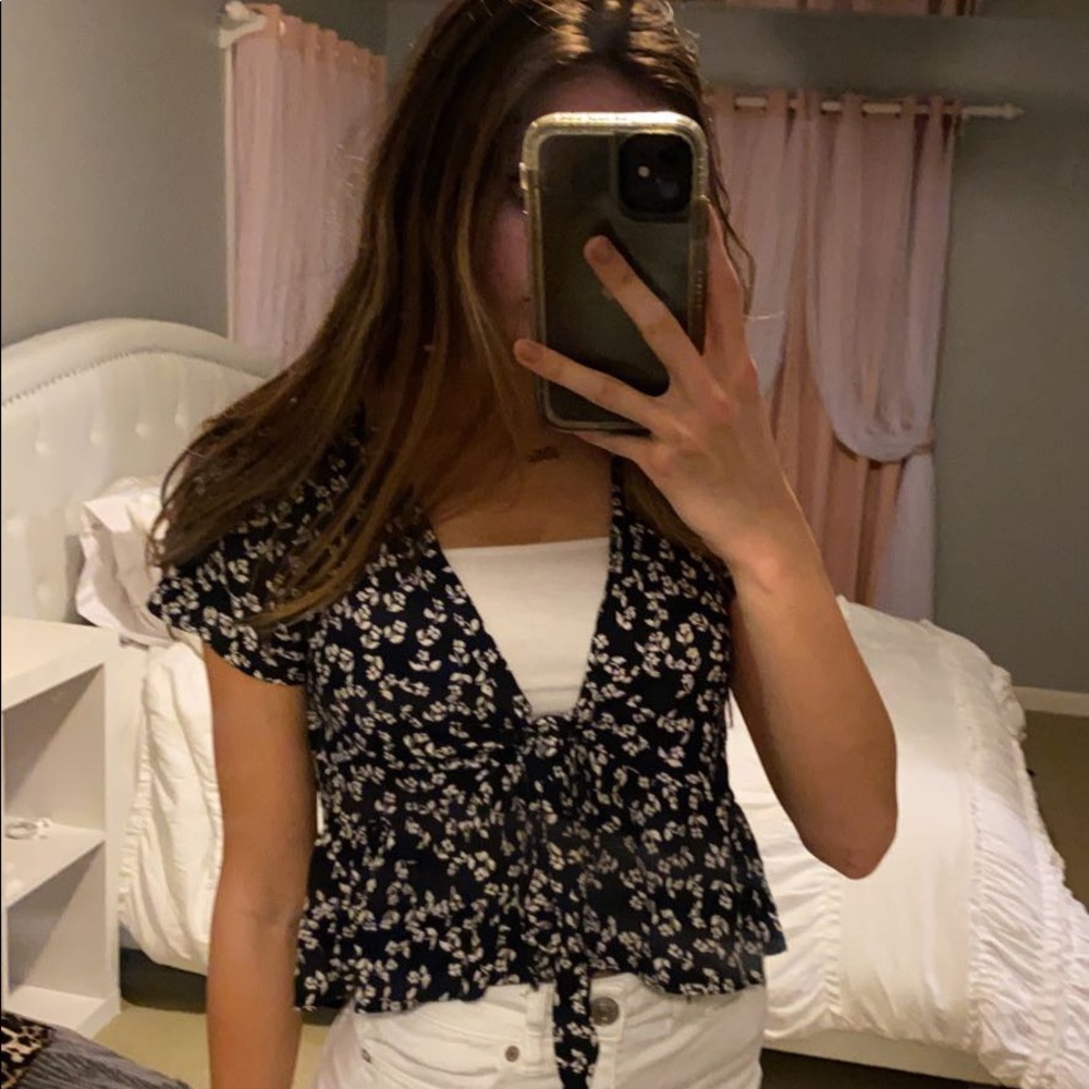 brandy floral tie top
